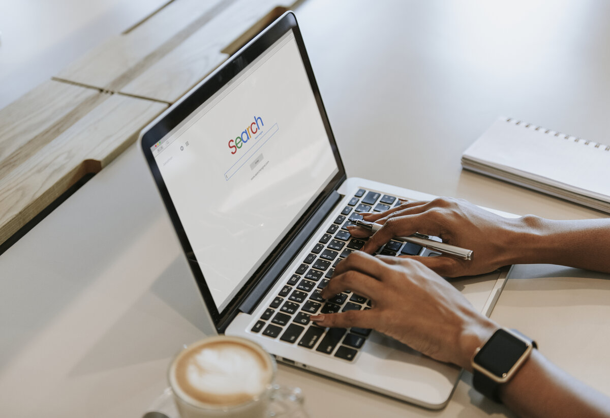 Google Search Engine on a laptop for SEO