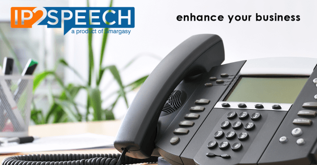 A phone with the words ip speech enhance your business.