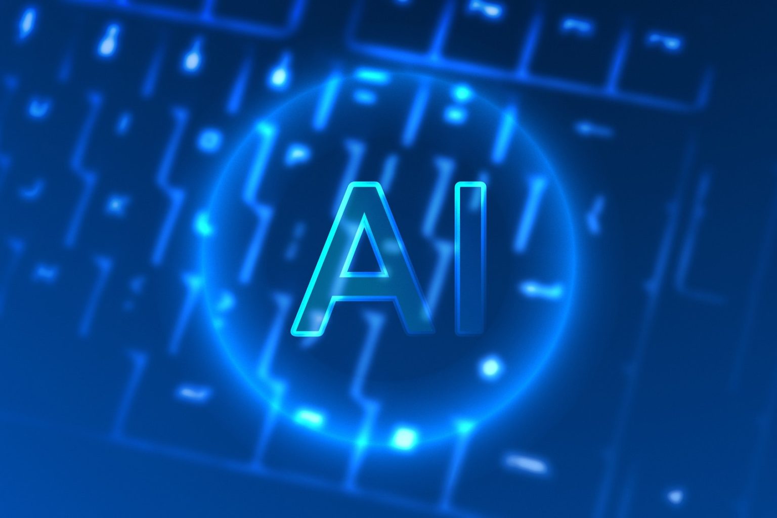 A computer keyboard with the word ai on it.