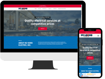 The website design for mcginn electrical services.