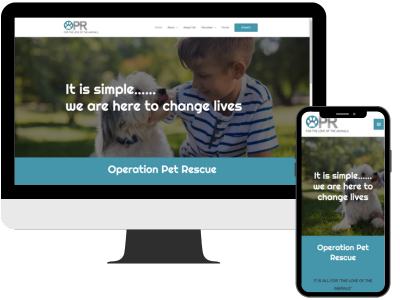 Opr pet rescue website design.