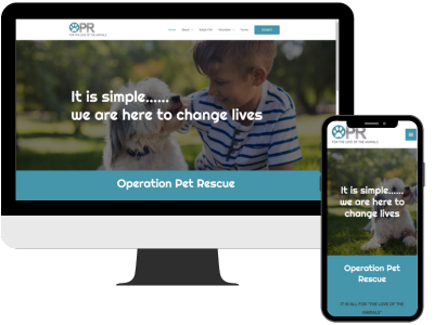 Opr pet rescue website design.