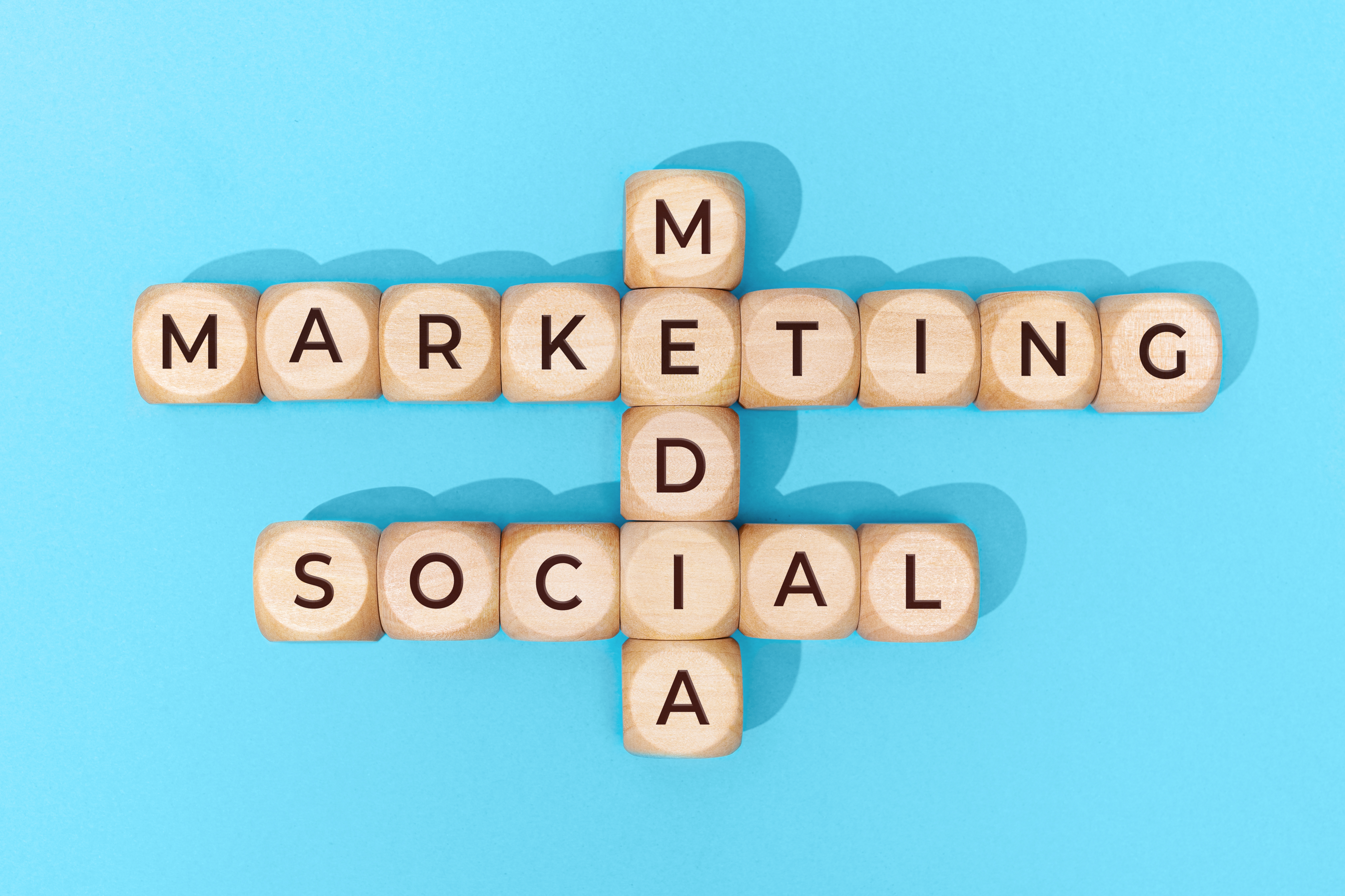 Social Media Marketing words on wooden blocks