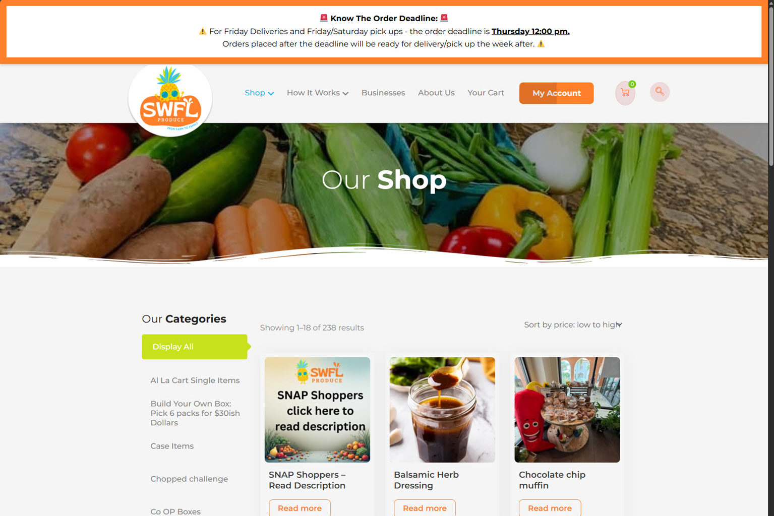 Ecommerce rebuild for a produce delivery business
